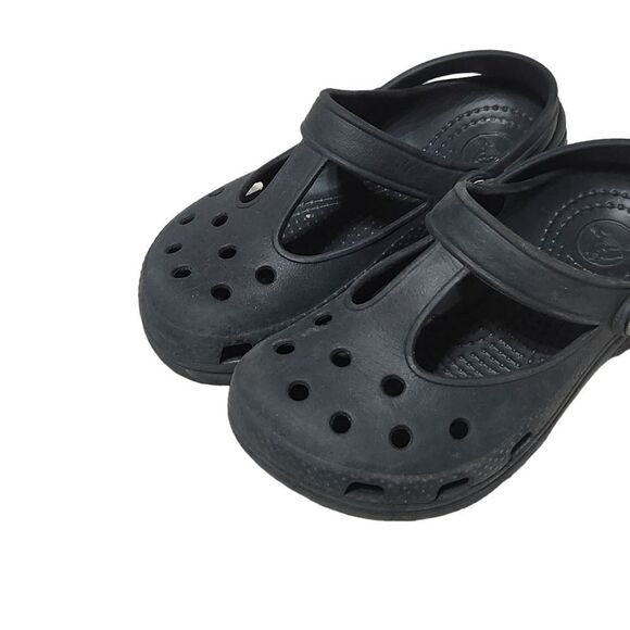 Crocs Candace Clogs Black Kids 10 11 Sandals Shoes Slip On Beach - Picture 3 of 9